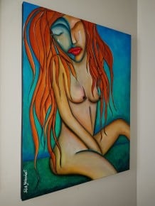 אישה עירומה, ציור צבעוני אישה